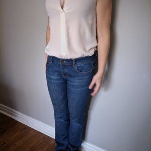 Blue bootcut mid-rise jeans